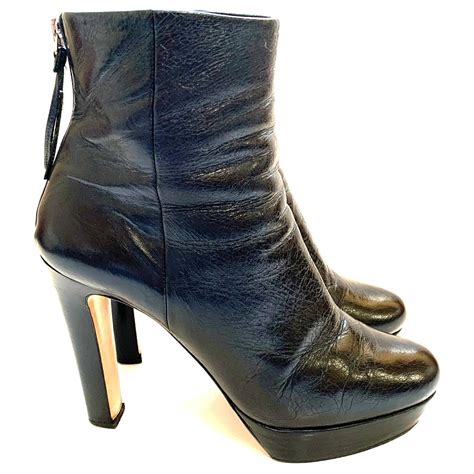 leather miu miu heeled boots